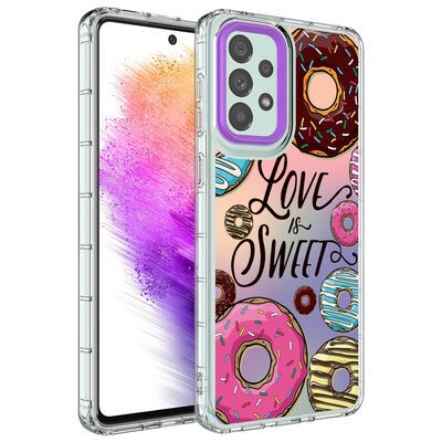 Galaxy A73 Kılıf Kamera Korumalı Renkli Desenli Sert Silikon Zore Korn Kapak - 11