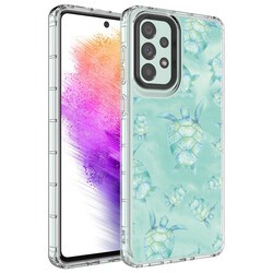 Galaxy A73 Kılıf Kamera Korumalı Renkli Desenli Sert Silikon Zore Korn Kapak NO13