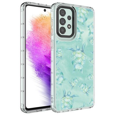 Galaxy A73 Kılıf Kamera Korumalı Renkli Desenli Sert Silikon Zore Korn Kapak - 5