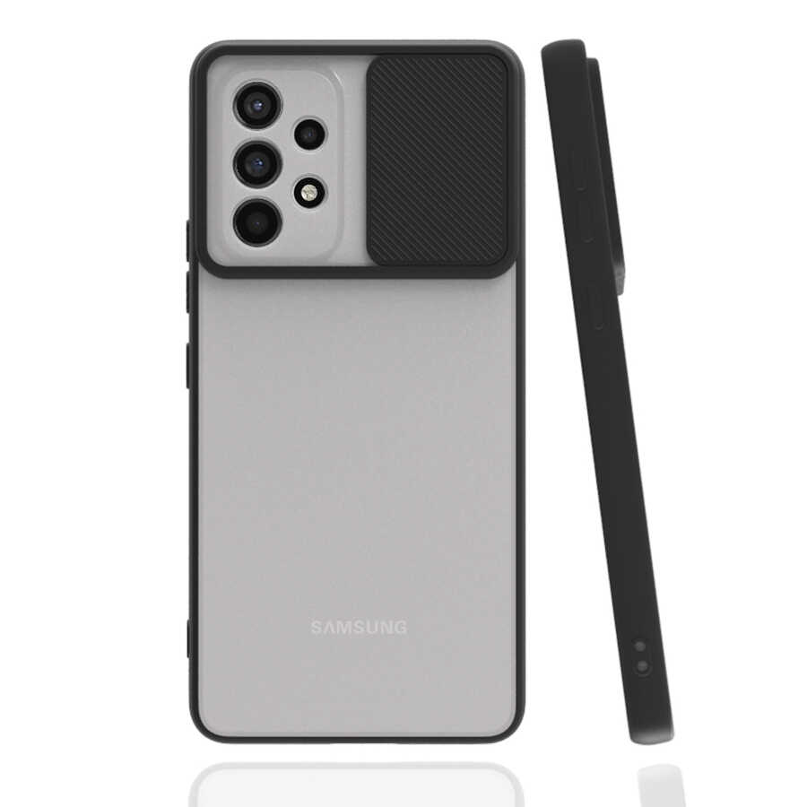 Galaxy A73 Kılıf Zore Lensi Kapak - Siyah