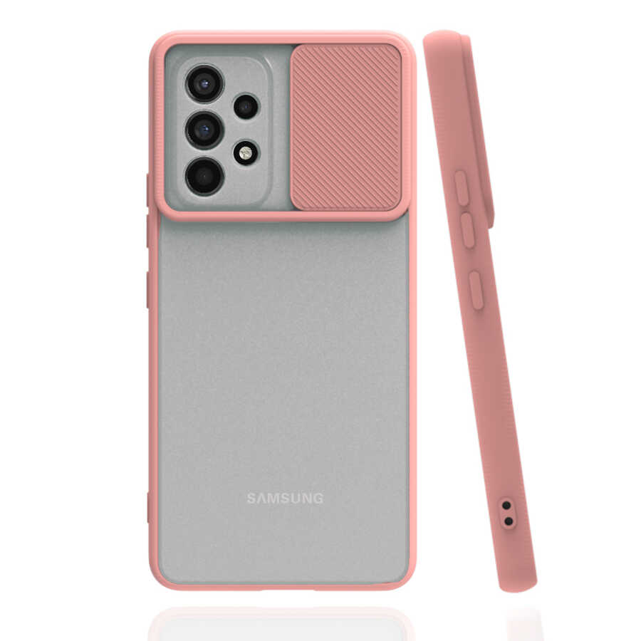 Galaxy A73 Kılıf Zore Lensi Kapak - Pembe Açık