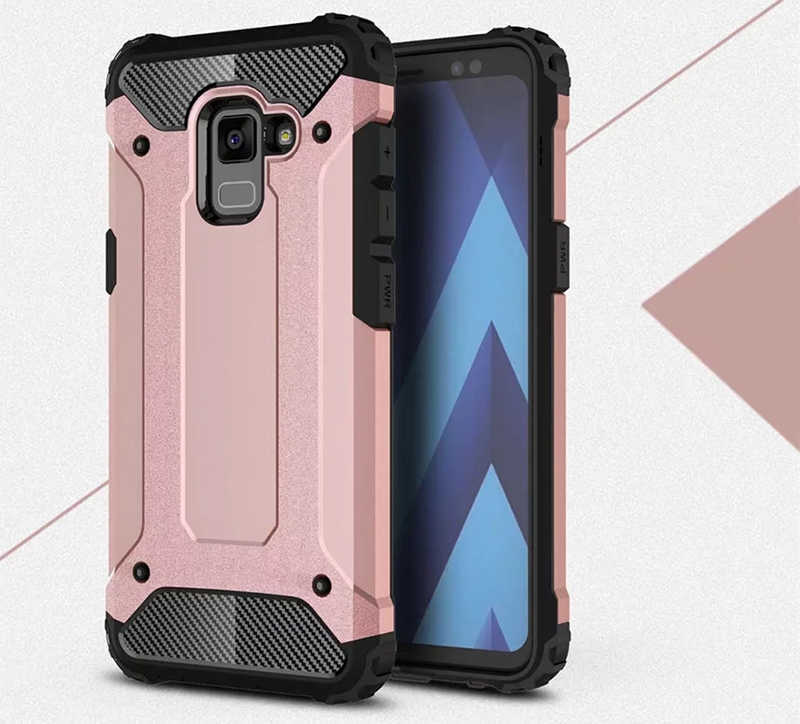 Galaxy A8 2018 Kılıf Zore Crash Silikon Kapak - Rose Gold