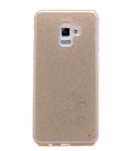 Galaxy A8 2018 Kılıf Zore Shining Silikon - Gold