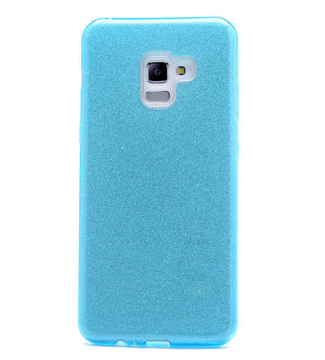 Galaxy A8 2018 Kılıf Zore Shining Silikon - Mavi