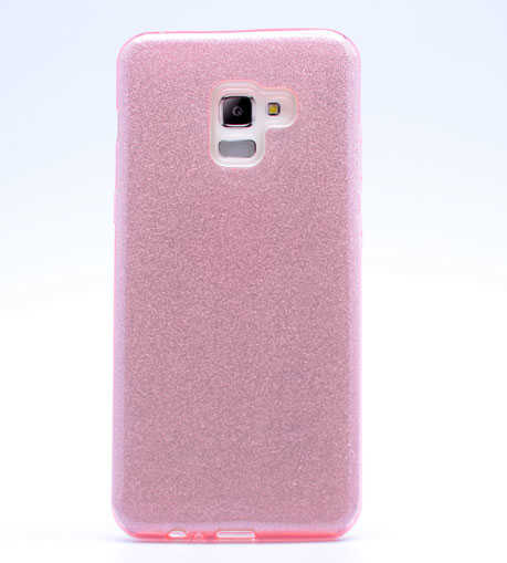 Galaxy A8 2018 Kılıf Zore Shining Silikon - Rose Gold