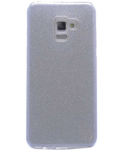 Galaxy A8 2018 Kılıf Zore Shining Silikon - Gümüş