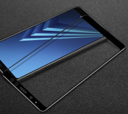 Galaxy A8 Plus 2018 Zore Ekranı Tam Kaplayan Düz Cam Koruyucu - Zore