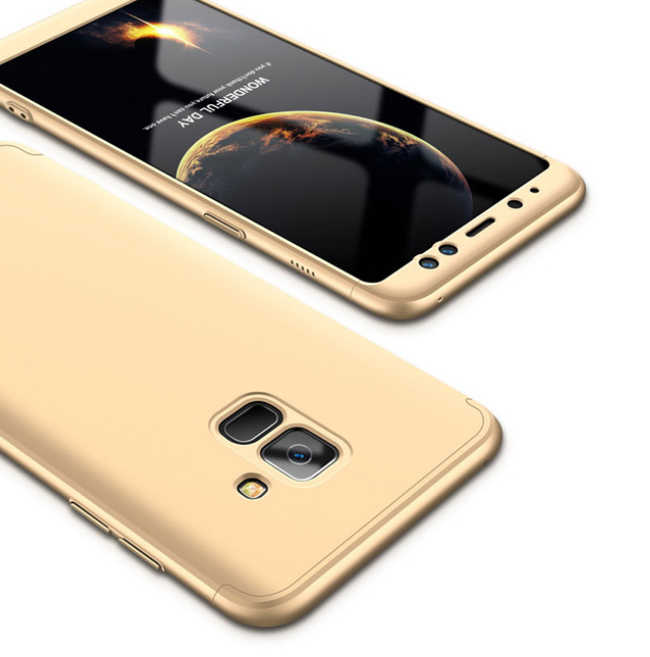 Galaxy A8 Plus 2018 Kılıf Zore Ays Kapak - Gold