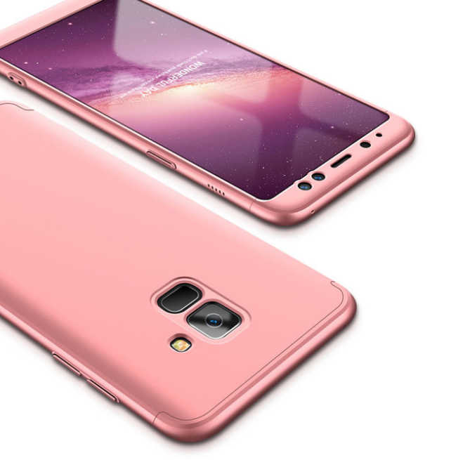 Galaxy A8 Plus 2018 Kılıf Zore Ays Kapak - Rose Gold