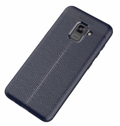 Galaxy A8 Plus 2018 Kılıf Zore Niss Silikon Kapak Lacivert
