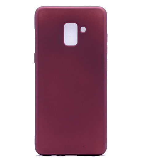Galaxy A8 Plus 2018 Kılıf Zore Premier Silikon Kapak - Mürdüm