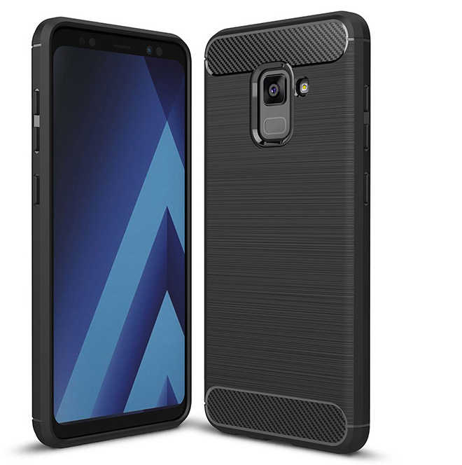 Galaxy A8 Plus 2018 Kılıf Zore Room Silikon Kapak - Siyah
