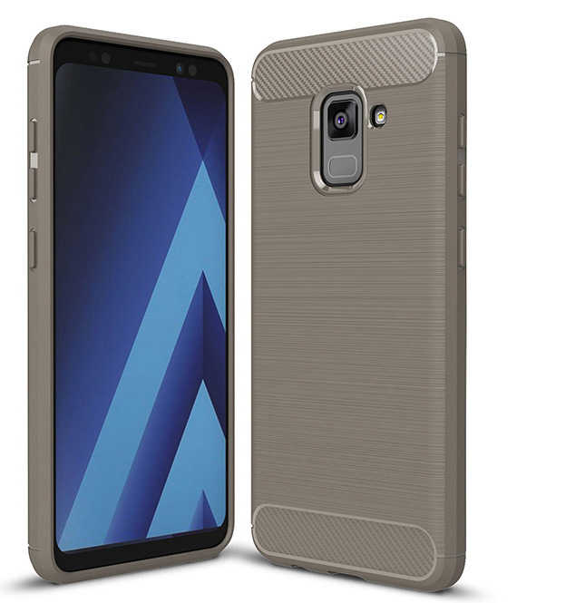 Galaxy A8 Plus 2018 Kılıf Zore Room Silikon Kapak - Gri