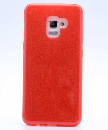 Galaxy A8 Plus 2018 Kılıf Zore Shining Silikon - Kırmızı