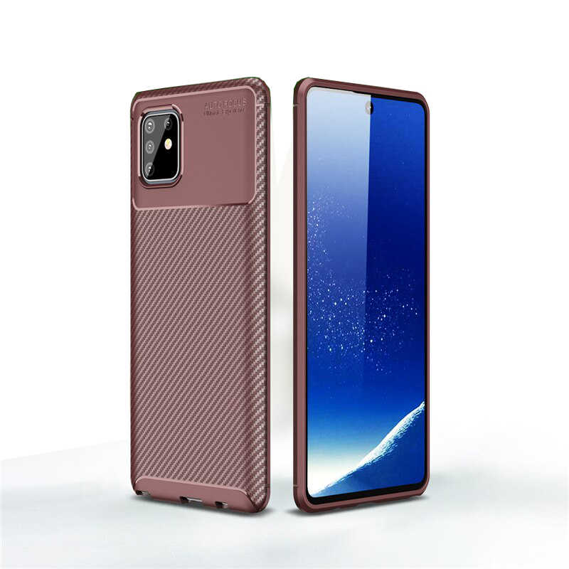 Galaxy A81 (Note 10 Lite) Kılıf Zore Negro Silikon Kapak - Kahverengi