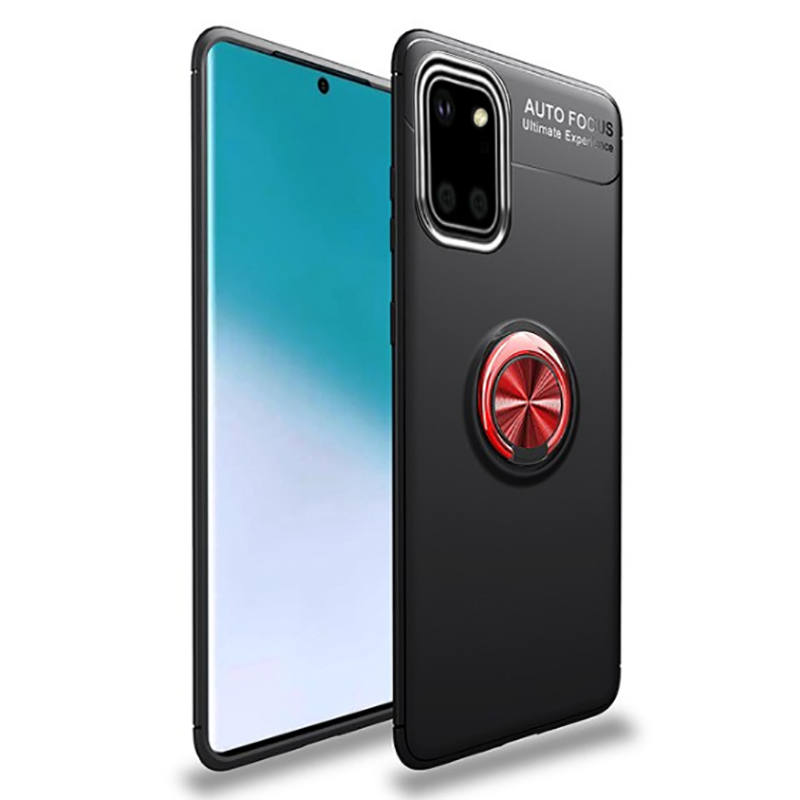 Galaxy A81 (Note 10 Lite) Kılıf Zore Ravel Silikon Kapak - Siyah-Kırmızı