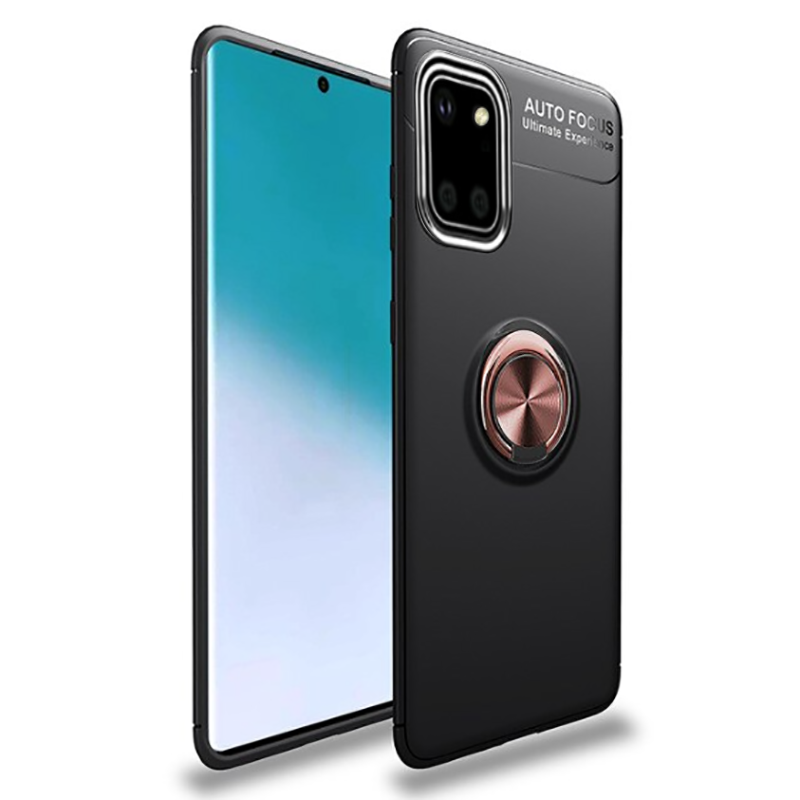 Galaxy A81 (Note 10 Lite) Kılıf Zore Ravel Silikon Kapak - Siyah-Rose Gold