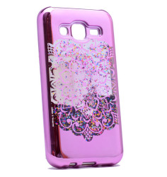 Galaxy J2 Kılıf Zore Lazer Çiçekli Sıvılı Silikon - Zore