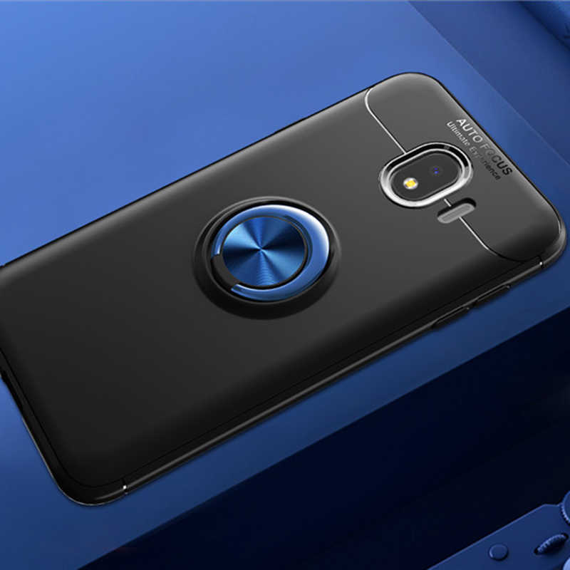 Galaxy J4 Kılıf Zore Ravel Silikon Kapak - Siyah-Mavi