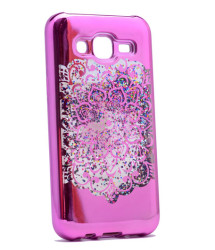 Galaxy J5 2016 Case Zore Lazer Çiçekli Sıvılı Silicon - Zore