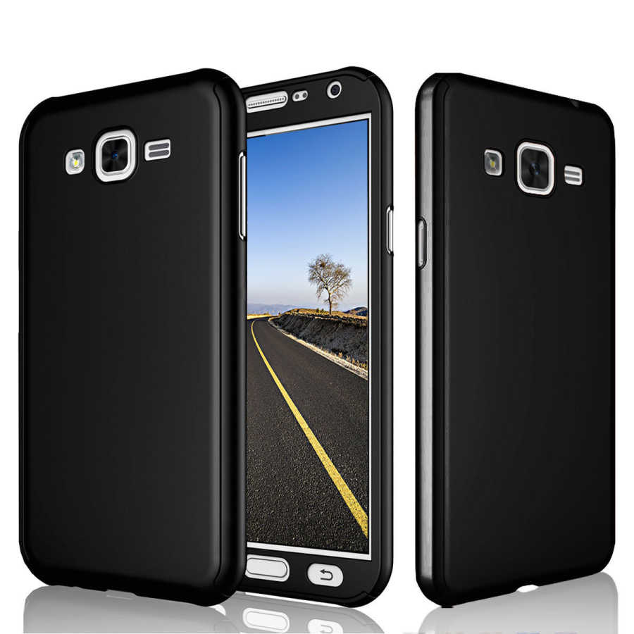 Galaxy J7 Core Kılıf Zore 360 3 Parçalı Rubber Kapak - Siyah