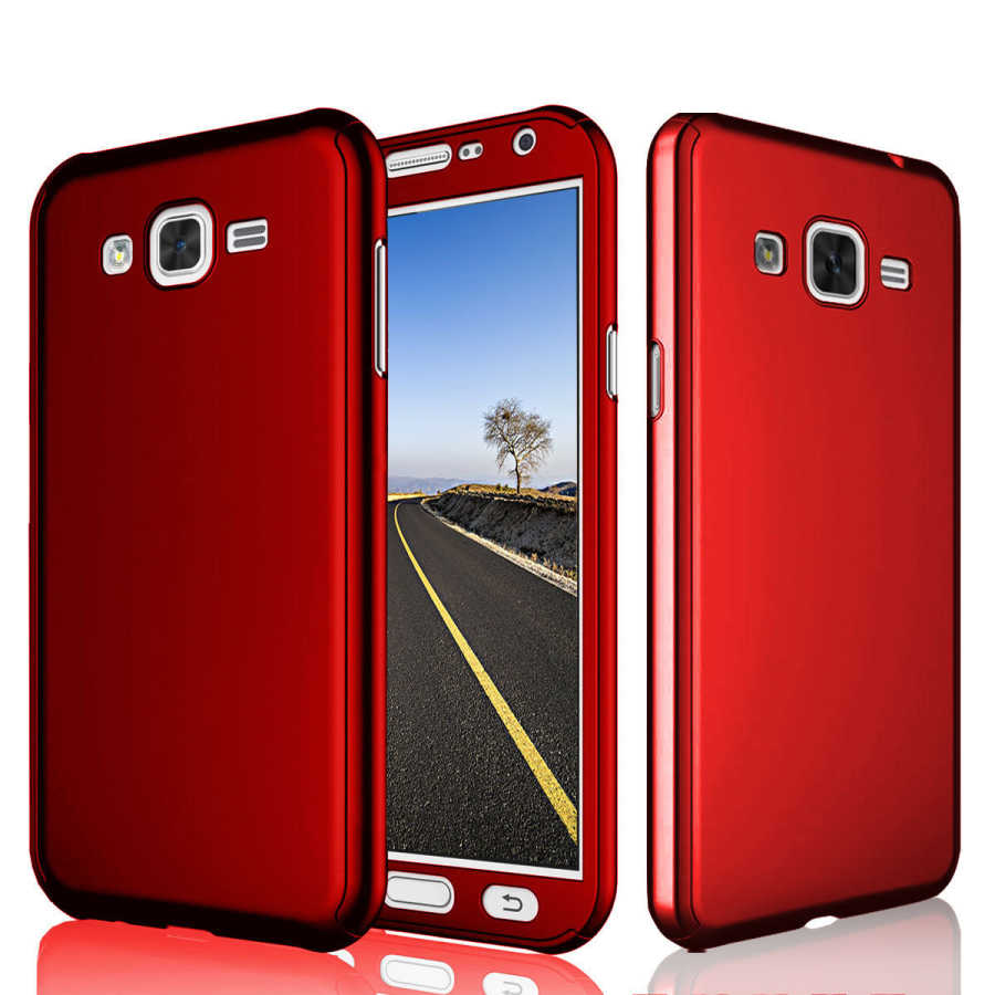 Galaxy J7 Core Kılıf Zore 360 3 Parçalı Rubber Kapak - Kırmızı