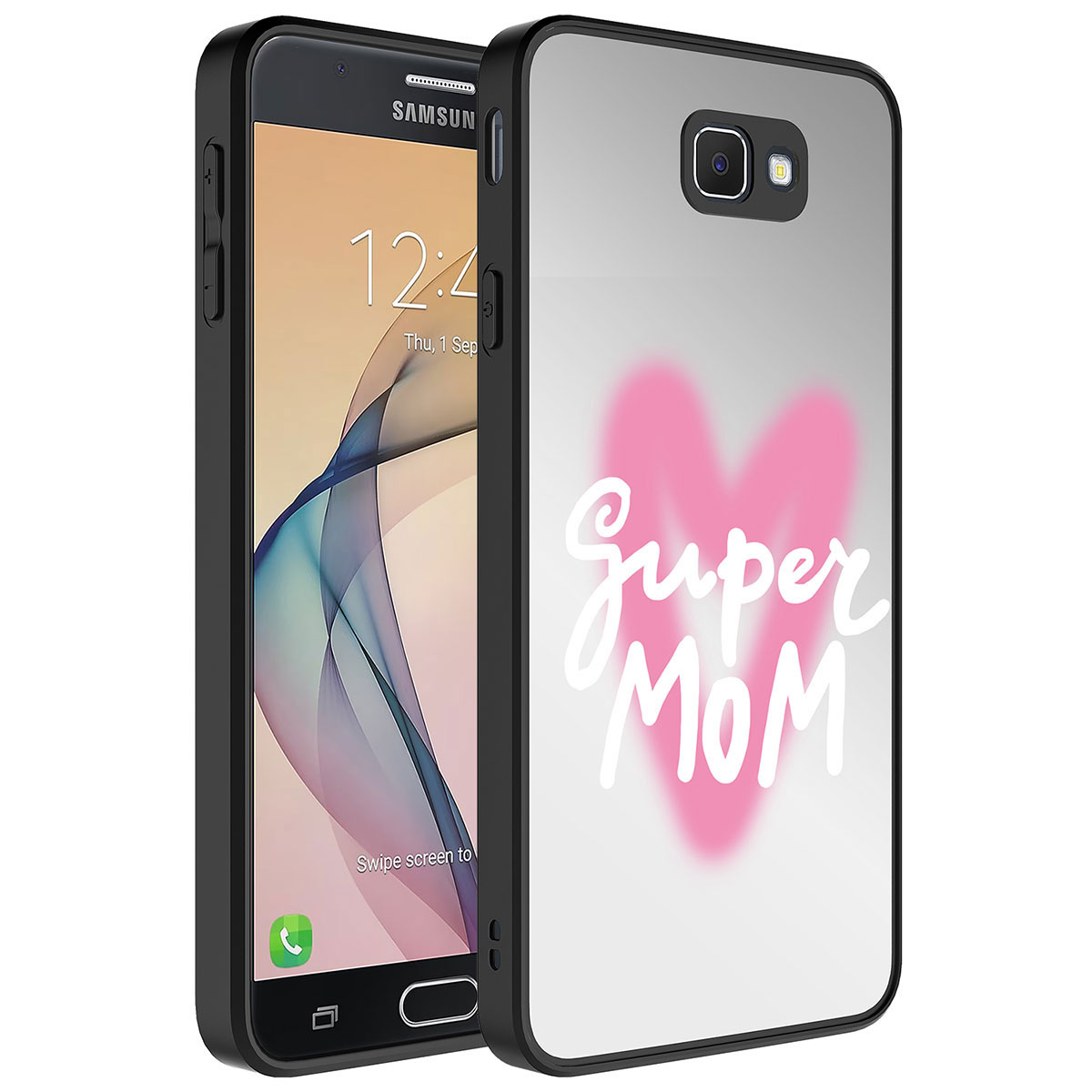 Galaxy J7 Prime Kılıf Aynalı Desenli Kamera Korumalı Parlak Zore Mirror Kapak - Süper Anne