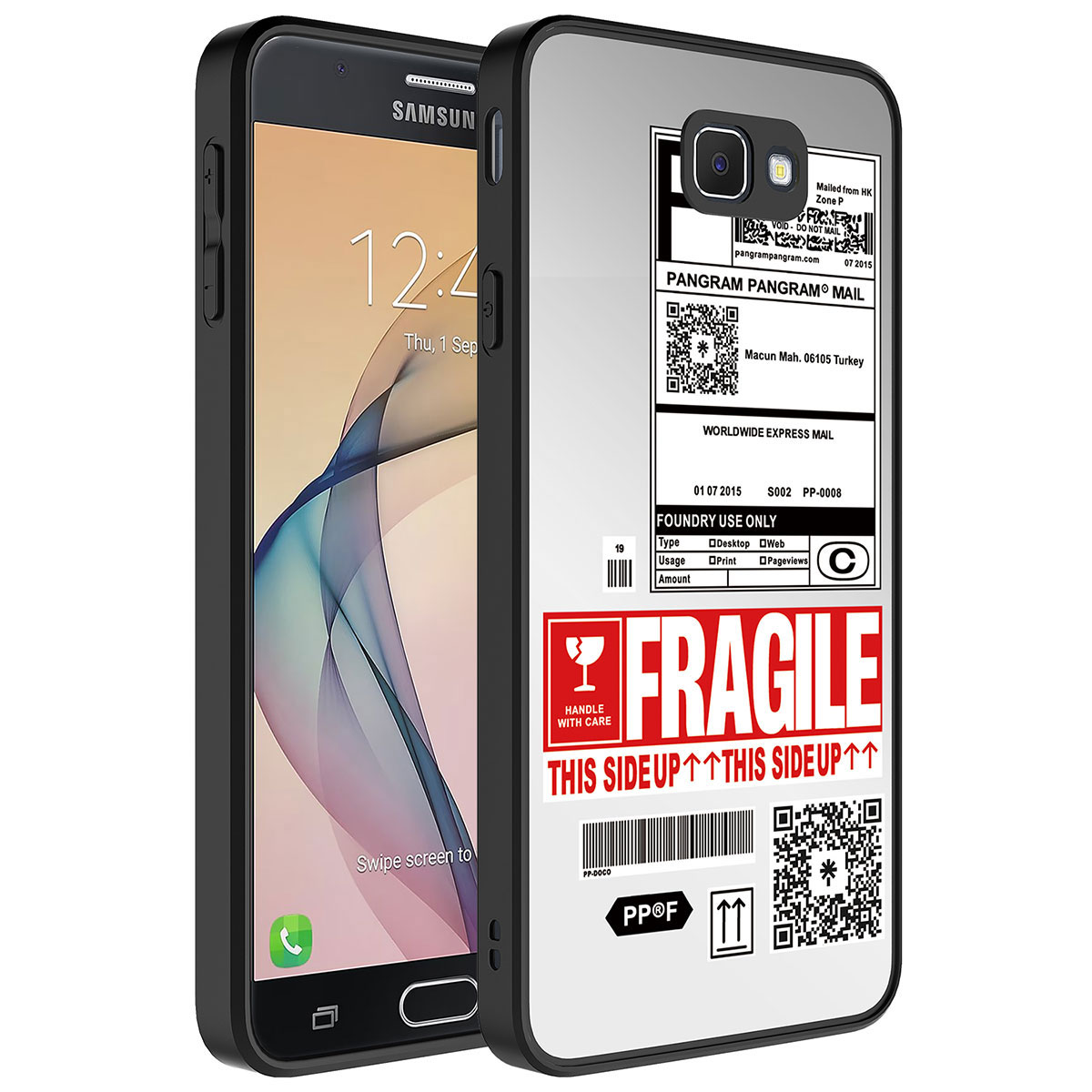 Galaxy J7 Prime Kılıf Aynalı Desenli Kamera Korumalı Parlak Zore Mirror Kapak - Fragile
