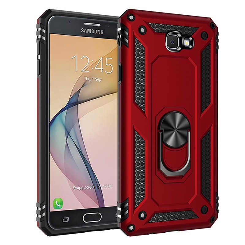 Galaxy J7 Prime Kılıf Zore Vega Kapak - Kırmızı