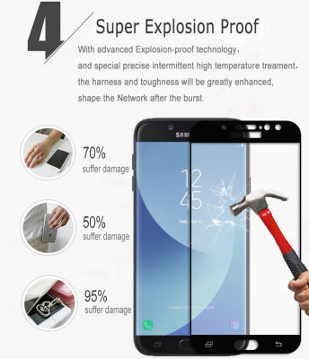 Galaxy J730 Pro Zore Ekranı Tam Kaplayan Düz Cam Koruyucu - 5
