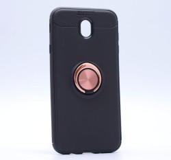 Galaxy J730 Pro Kılıf Zore Ravel Silikon Kapak Siyah-Rose Gold