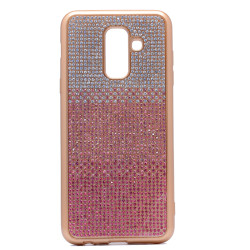 Galaxy J8 Kılıf Zore Mat Lazerli Taşlı Silikon - Zore