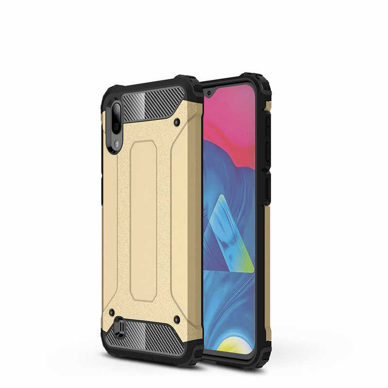 Galaxy M10 Kılıf Zore Crash Silikon Kapak - Gold