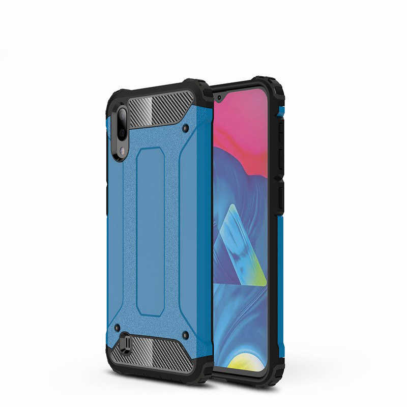 Galaxy M10 Kılıf Zore Crash Silikon Kapak - Mavi