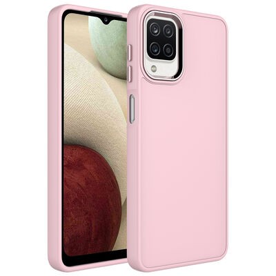Galaxy M12 Case Metal Frame and Button Design Silicone Zore Luna Cover - 4