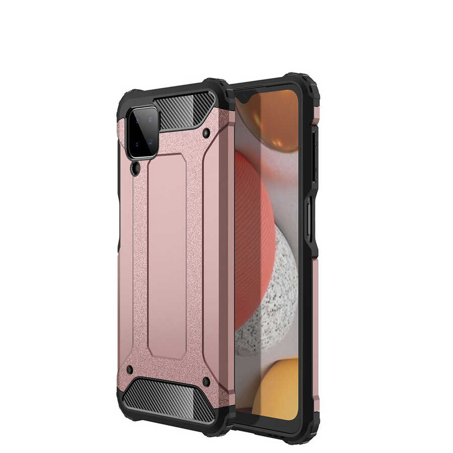 Galaxy M12 Kılıf Zore Crash Silikon Kapak - Rose Gold