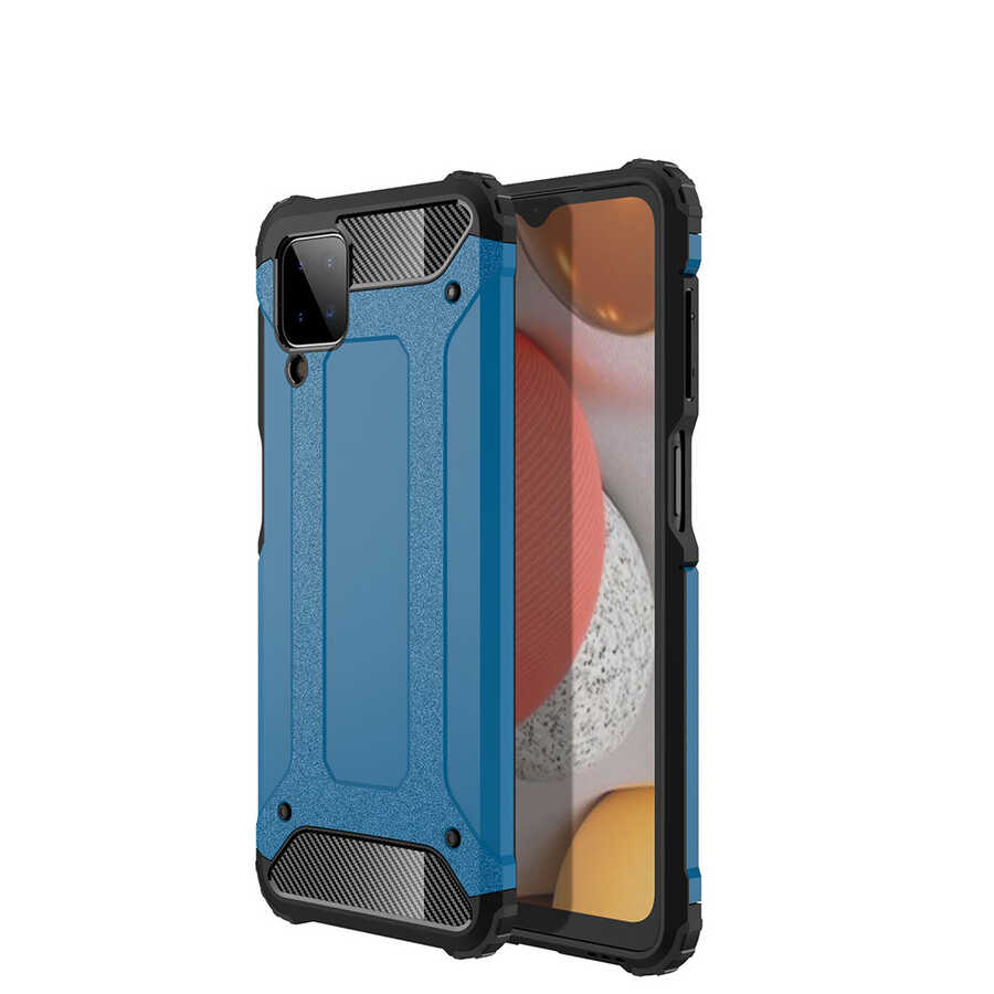 Galaxy M12 Kılıf Zore Crash Silikon Kapak - Mavi