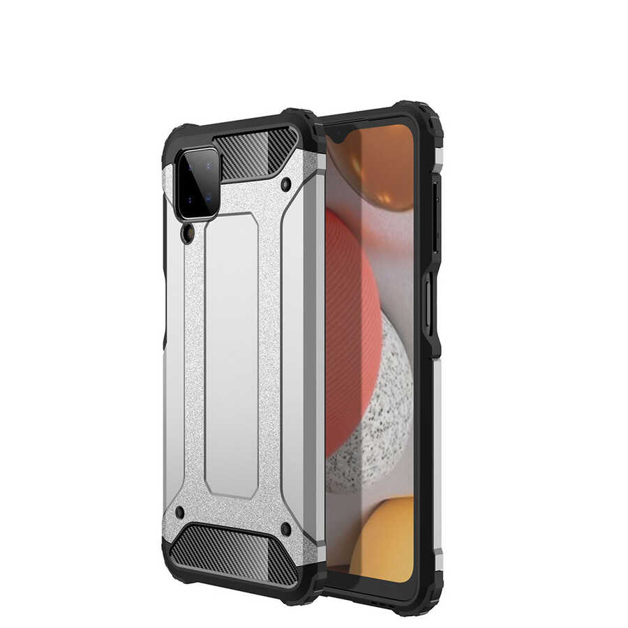 Galaxy M12 Kılıf Zore Crash Silikon Kapak - Gri
