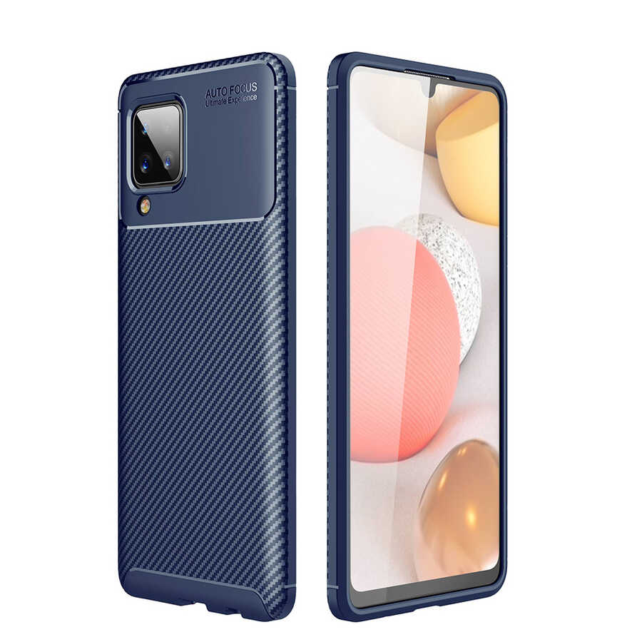 Galaxy M12 Kılıf Zore Negro Silikon Kapak - Lacivert