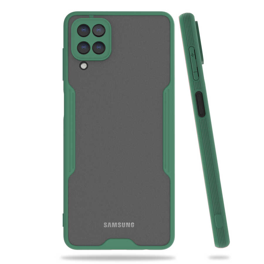 Galaxy M12 Kılıf Zore Parfe Kapak - Koyu Yeşil
