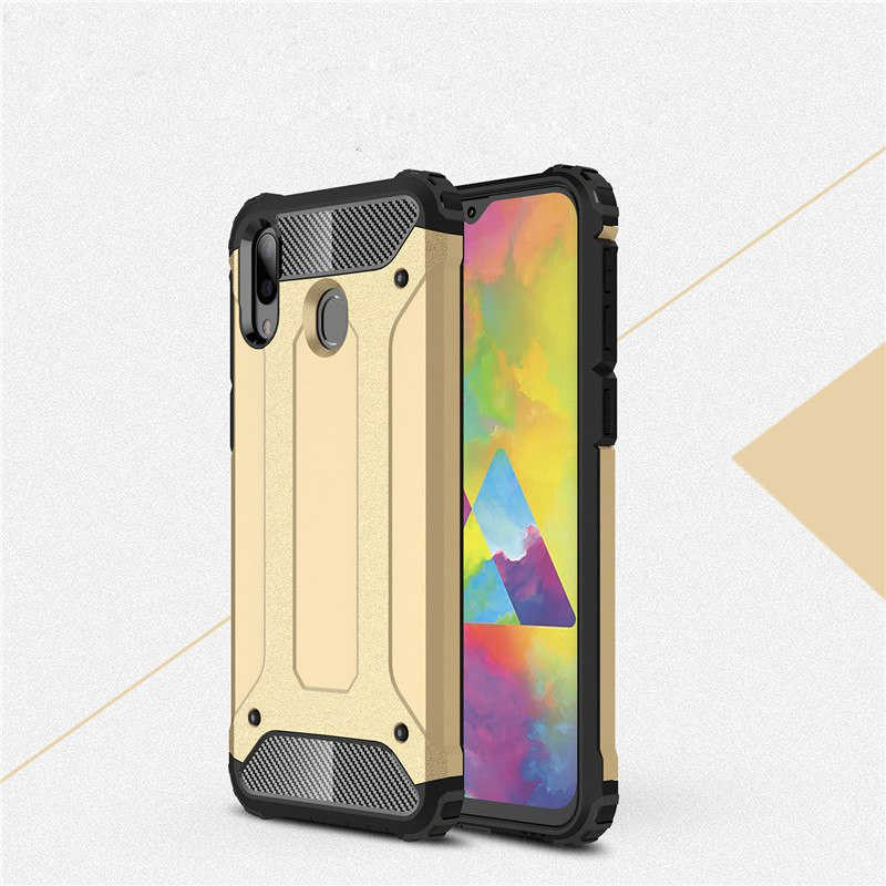 Galaxy M20 Kılıf Zore Crash Silikon Kapak - Gold