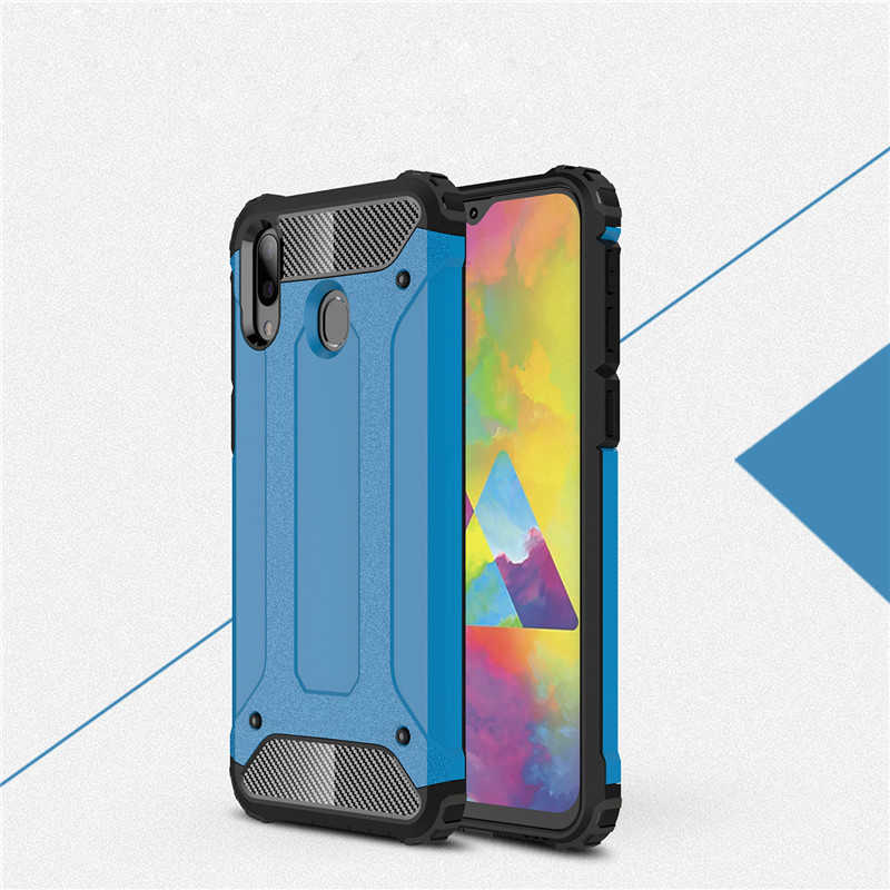 Galaxy M20 Kılıf Zore Crash Silikon Kapak - Mavi