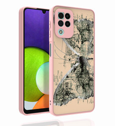 Galaxy M22 Case Patterned Camera Protected Glossy Zore Nora Cover - Zore