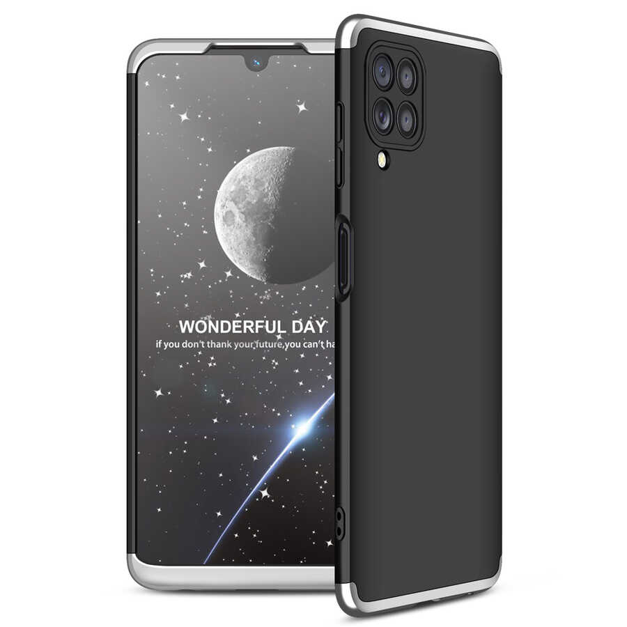 Galaxy M22 Kılıf Zore Ays Kapak - Siyah-Gri