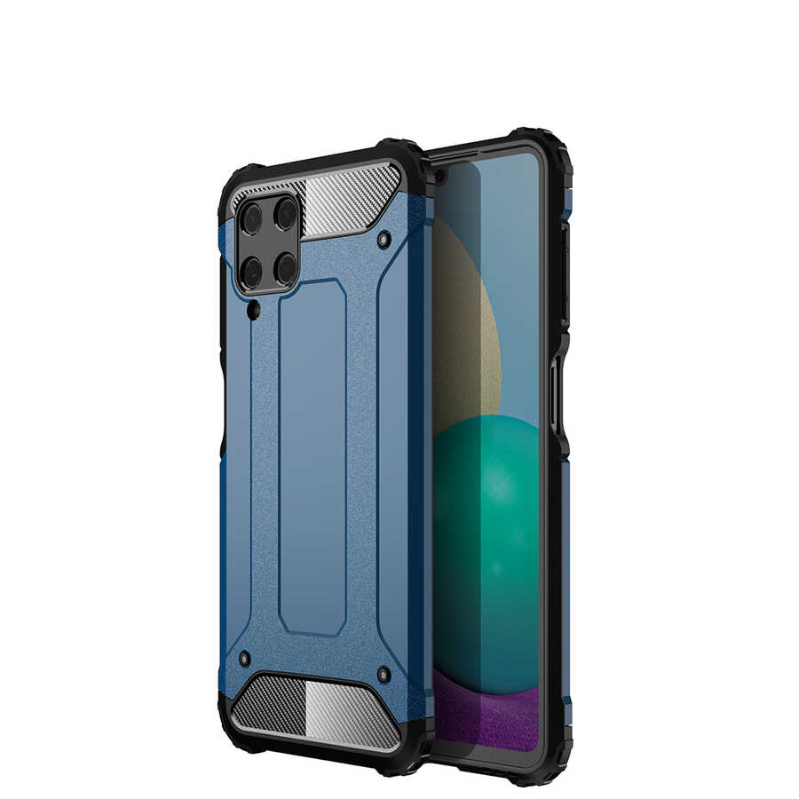Galaxy M22 Kılıf Zore Crash Silikon Kapak - Mavi