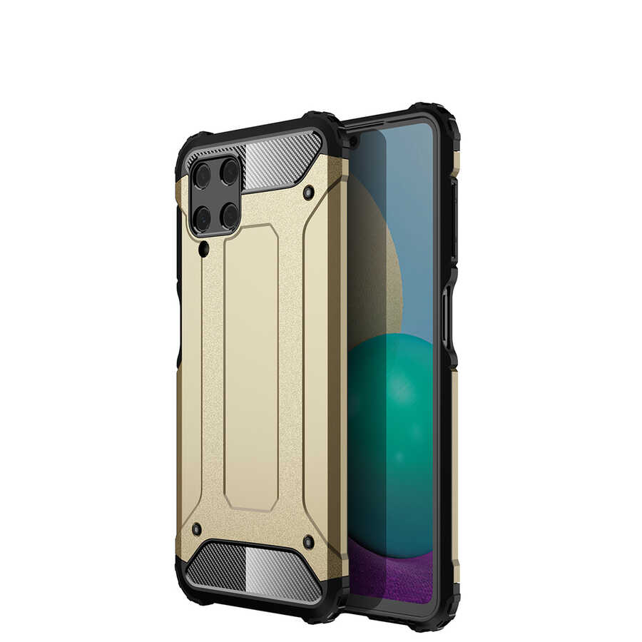 Galaxy M22 Kılıf Zore Crash Silikon Kapak - Gold