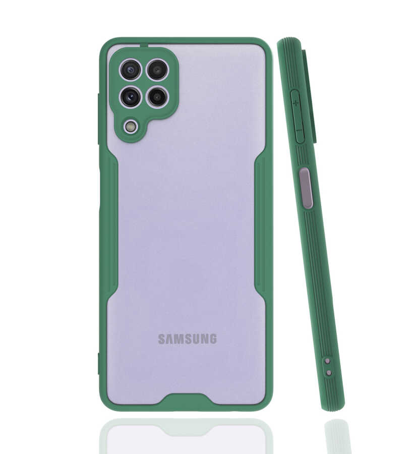 Galaxy M22 Kılıf Zore Parfe Kapak - Koyu Yeşil