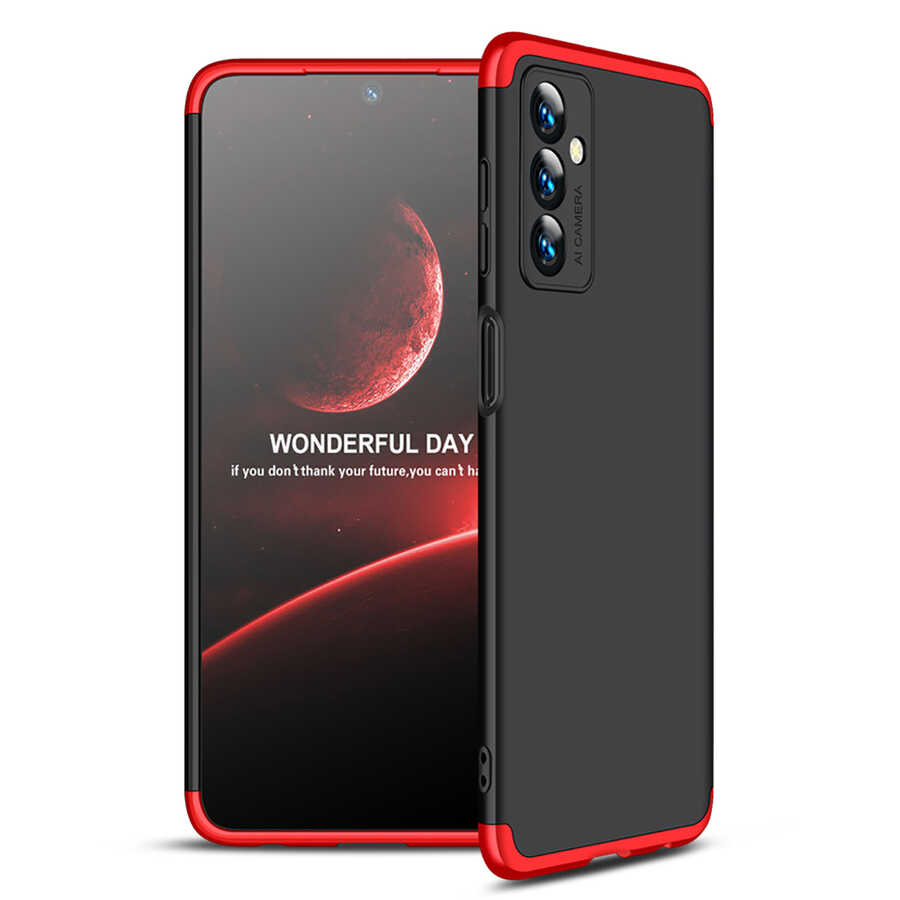Galaxy M23 Kılıf Zore Ays Kapak - Siyah-Kırmızı