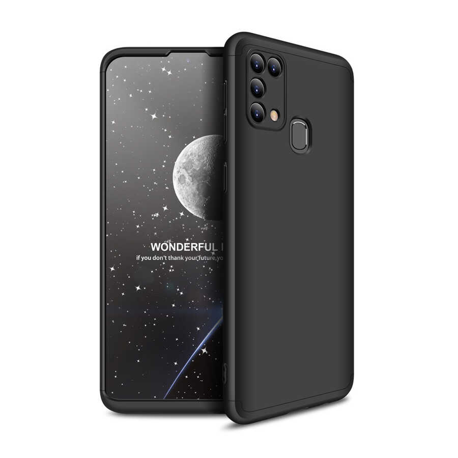 Samsung M31 360◦ Full Koruma Silikon Ays Kılıf Siyah + Nano Ekran Koruyucu