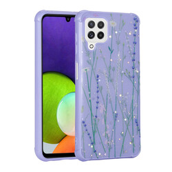 Galaxy M32 Case Glittery Patterned Camera Protected Shiny Zore Popy Cover - Zore